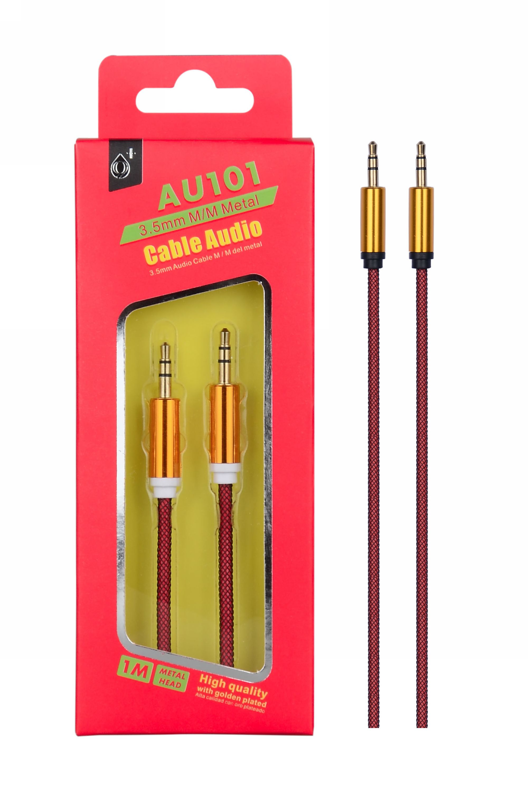Cable Audio Jack 3.5mm Macho/Macho Tipo L 1M, AU102