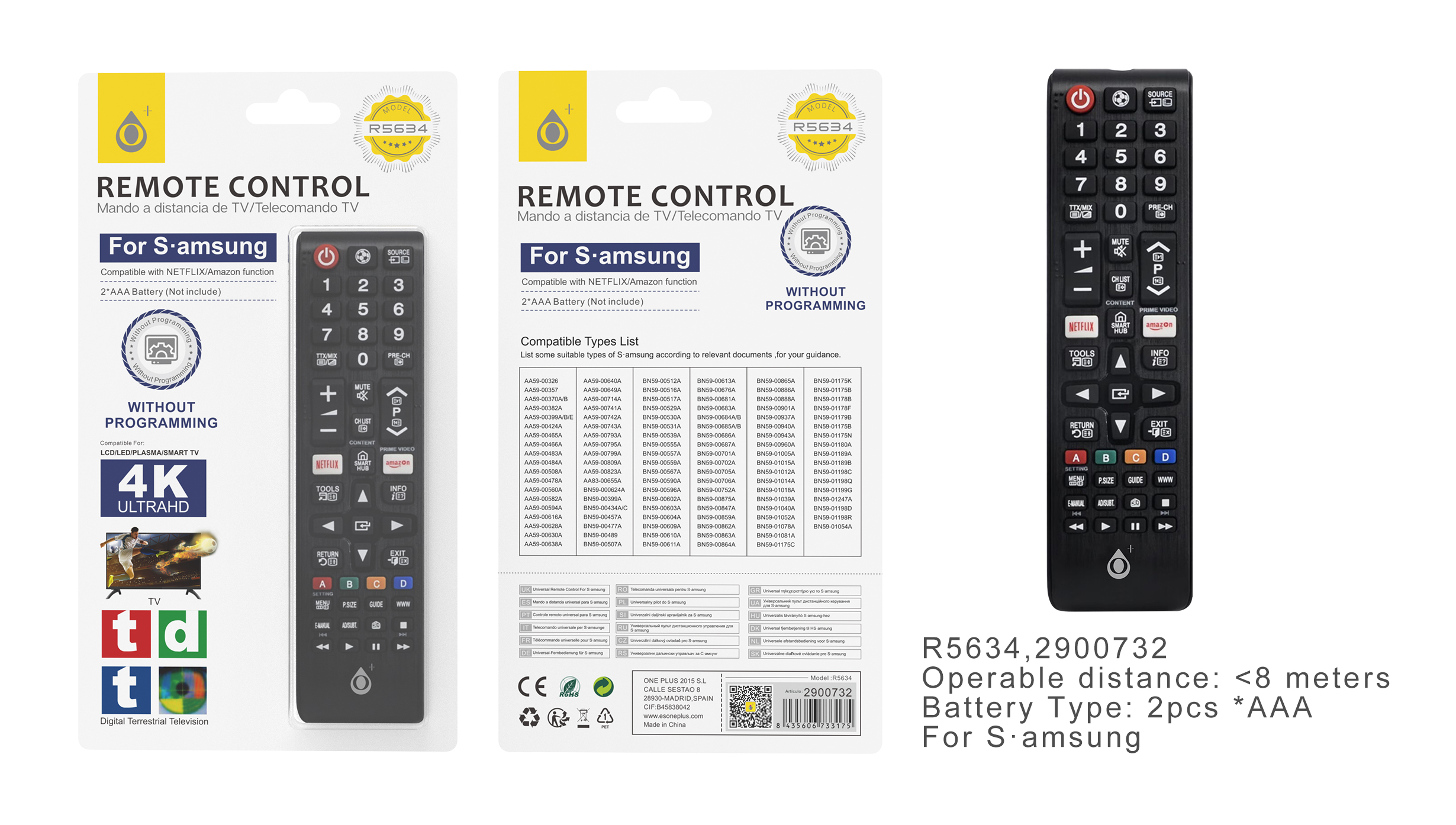 Mando Televisión NR9213 PL Mando Universal a Distancia LCD/LED TV 2 N 1 ,  Plata - Fundas personalizas para Móvil