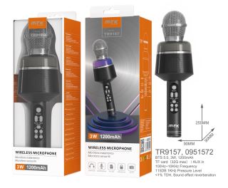 TF4175 NE Altavoz Bluetooth 5.0 Con Panel LED de indicador , Soporta  Entrada de Microfono(Incluido Microfono con cable )/USB/TF/FM, Frecuencia  80-15KHz, Bateria 3600mAh/8*2Pulgadas(Total 40w), Negro - JC Accesorios
